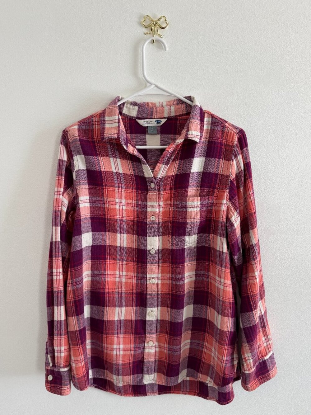 Old Navy Large Plaid Flannel Classic Button Down Shirt
